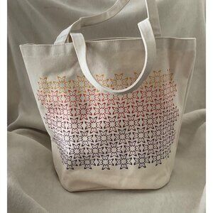 Neiman Marcus Canvas Tote Bag colorful Butterfly butterfliesTravel New